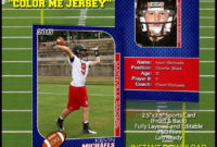 2020 Football Sports Trading Card Template For Photoshop Color Me Jersey Intended For Free Soccer Trading Card Template