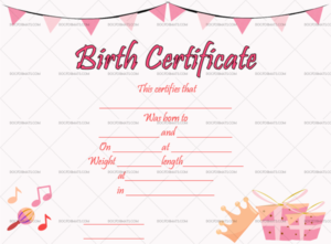22+ Birth Certificate Templates Editable &amp;amp; Printable Designs Intended For Girl Birth Certificate Template
