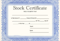 22+ Stock Certificate Templates Word, Psd, Ai, Publisher Regarding Blank Share Certificate Template Free