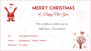 24+ Christmas & New Year Gift Certificate Templates For Free Christmas Gift Certificate Templates
