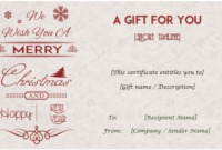 24+ Christmas & New Year Gift Certificate Templates With Regard To Christmas Gift Certificate Template Free Download