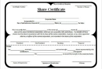 24+ Share Stock Certificate Templates Psd, Vector Eps Inside Blank Share Certificate Template Free