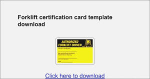 25 Create Forklift Certification Card Template Xls In In Forklift Certification Template