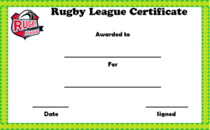 25 Masterpiece Rugby Certificates Templates Free Download With Quality Rugby League Certificate Templates