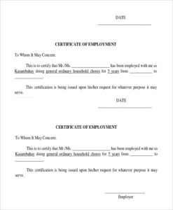 27+ Sample Certificate Of Employment Templates Pdf, Doc Pertaining To Template Of Certificate Of Employment