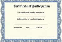 28+ [ Participation Certificate Template ] | Pics Photos Intended For Certificate Of Participation Template Doc