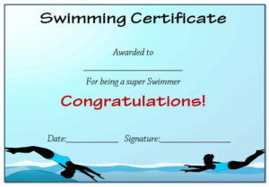 30 Free Swimming Certificate Templates : Printable Word For Free Swimming Award Certificate Template