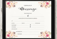 30+ Wedding Certificate Templates – Free Sample, Example Regarding Printable Certificate Of Marriage Template