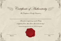37 Certificate Of Authenticity Templates (Art, Car For Certificate Of Authenticity Template