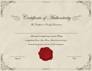 37 Certificate Of Authenticity Templates (Art, Car Inside Printable Certificate Of Authenticity Photography Template