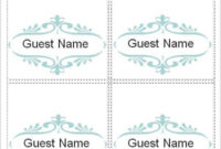 37 Format Free Place Card Template For Word With Stunning With Regard To 11+ Microsoft Word Place Card Template