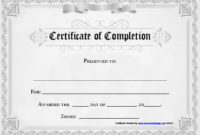 38+ Completion Certificate Templates Free Word, Pdf, Psd Inside Quality Certificate Of Completion Free Template Word