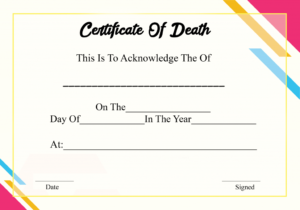 4+ Sample Printable Certificate Of Death Template Inside Fake Death Certificate Template