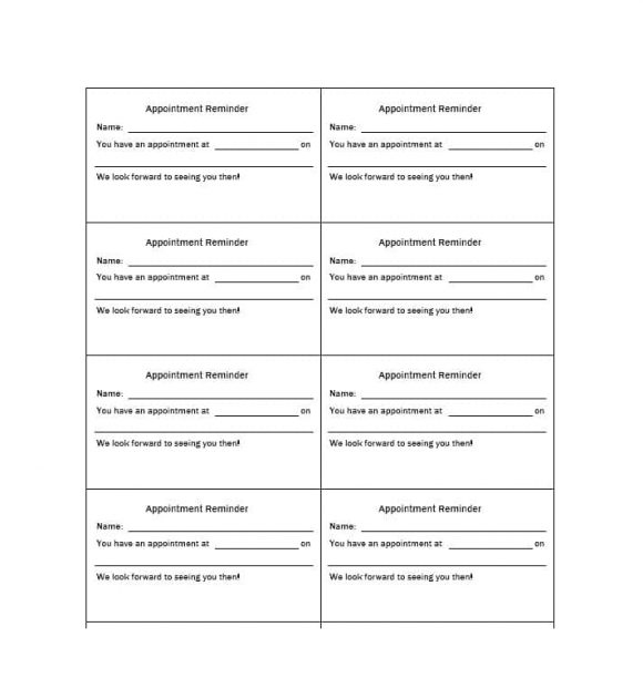 40+ Appointment Cards Templates &amp; Appointment Reminders Throughout Medical Appointment Card Template Free