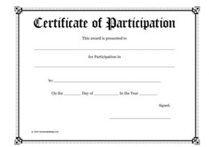40+ Certificate Of Participation Templates Printable Templates For 11+ Participation Certificate Templates Free Download