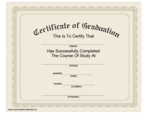 40+ Graduation Certificate Templates & Diplomas Printable Inside Professional Qualification Certificate Template