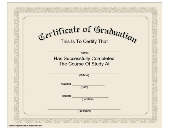 40+ Graduation Certificate Templates &amp; Diplomas Printable With College Graduation Certificate Template