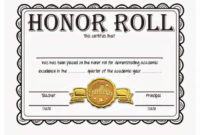 40+ Honor Roll Certificate Templates & Awards Printable Throughout Quality Honor Roll Certificate Template