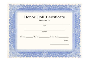 40+ Honor Roll Certificate Templates & Awards Printable Within Quality Honor Roll Certificate Template