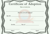 40+ Real & Fake Adoption Certificate Templates Printable For Blank Adoption Certificate Template
