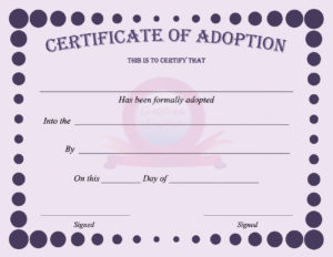 40+ Real & Fake Adoption Certificate Templates Printable Throughout Child Adoption Certificate Template