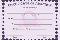 40+ Real & Fake Adoption Certificate Templates Printable With Adoption Certificate Template