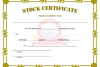 41 Free Stock Certificate Templates (Word, Pdf) Free For Free Stock Certificate Template Download