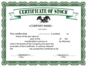 41 Free Stock Certificate Templates (Word, Pdf) Free For Printable Stock Certificate Template Word