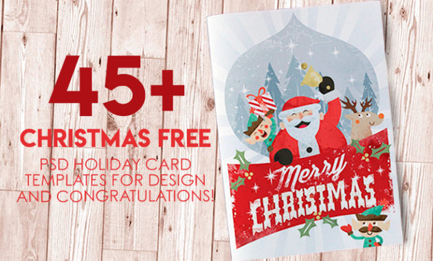 45+Christmas Premium &amp; Free Psd Holiday Card Templates For Intended For Free Christmas Card Templates For Photoshop