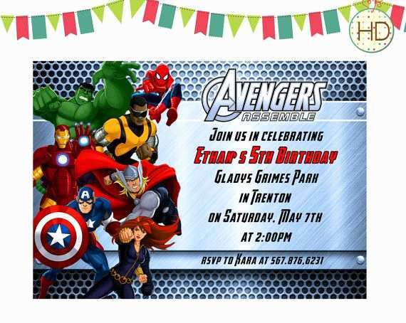 46 Create Avengers Birthday Invitation Template Layouts With Intended For Avengers Birthday Card Template