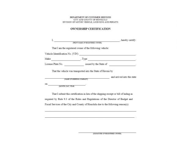 47 Certificate Of Ownership Templates [Instant Download] Within Professional Ownership Certificate Template