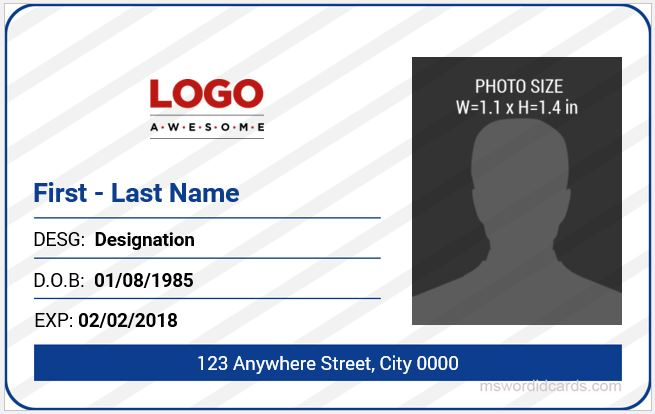 5 Best Office Id Card Templates Ms Word | Microsoft Word Id For Printable Sample Of Id Card Template