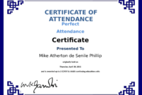5+ Certificate Of Attendance Templates Word Excel For Attendance Certificate Template Word