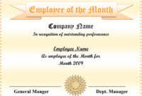 5+ Employee Of The Month Certificate Templates – Word, Pdf, Ppt Pertaining To Manager Of The Month Certificate Template
