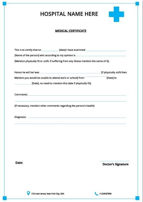 5 [Genuine] Fake Medical Certificate Online | Every Last For Free Fake Medical Certificate Template