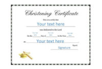50 Free Baby Dedication Certificate Templates Printable With Regard To Quality Baby Christening Certificate Template