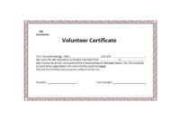 50 Free Volunteering Certificates Printable Templates Inside Volunteer Certificate Template
