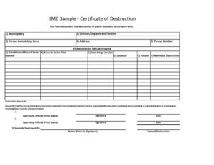 52 Useful Certificates Of Destruction (& Examples With 11+ Destruction Certificate Template