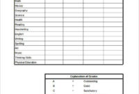 58 Free Blank Report Card Template Homeschool In Word With Inside Blank Report Card Template