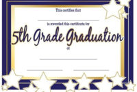 5Th Grade Graduation Certificates | Anderson'S | Graduation Pertaining To Best 5Th Grade Graduation Certificate Template