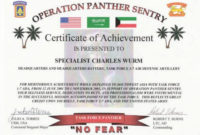 6+ Army Appreciation Certificate Templates Pdf, Docx Inside Certificate Of Achievement Army Template