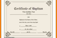 6+ Baptismal Certificate Template | Credit Letter Sample For Free Baptism Certificate Template Word