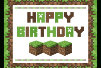 6 Best Minecraft Printable Happy Birthday Card Printablee Throughout Minecraft Birthday Card Template