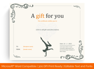 6+ Yoga Gift Certificate Templates (In Word, Pdf Format) Intended For Yoga Gift Certificate Template Free