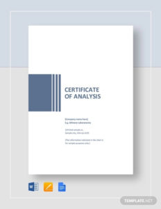 7+ Certificate Of Analysis Template Word , Google Docs Regarding Quality Certificate Of Analysis Template