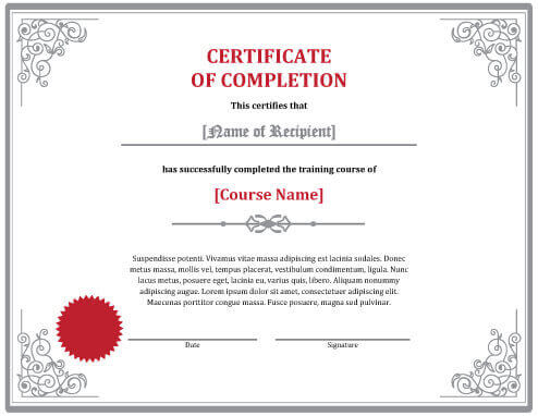 7 Certificates Of Completion Templates [Free Download] | Hloom Throughout Quality Class Completion Certificate Template
