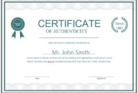 7 Free Sample Authenticity Certificate Templates Printable Within Certificate Of Authenticity Template