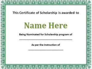 7+ Scholarship Certificate Templates Word, Psd For Quality Scholarship Certificate Template Word