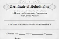 7+ Scholarship Certificate Templates Word, Psd Regarding Printable Scholarship Certificate Template