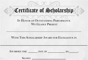 7+ Scholarship Certificate Templates Word, Psd Regarding Printable Scholarship Certificate Template